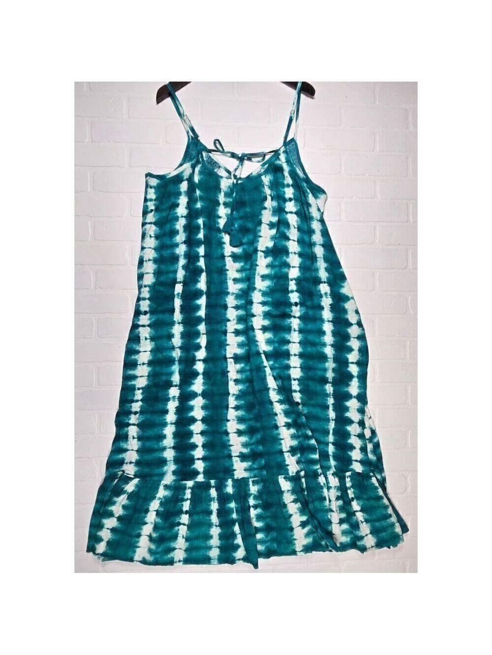 Ava & Viv Teal Print Sun Dress 3X - Picture 2 of 4